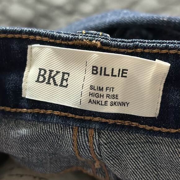 BKE denim BILLIE jeans size 27 slim fit high rise ankle skinny distressed butt - Picture 5 of 12